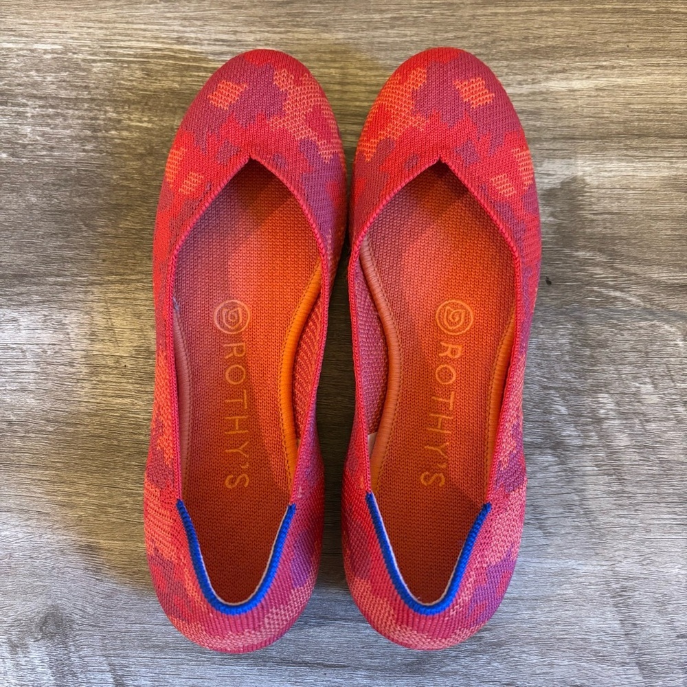 Rothy's The Flat Red Botanicamo Retired Size 6 - Picture 2 of 11